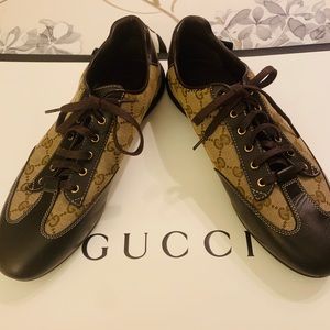 Gucci brown tennis shoes